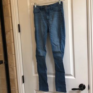 Medium wash blue high waisted skinny jeans